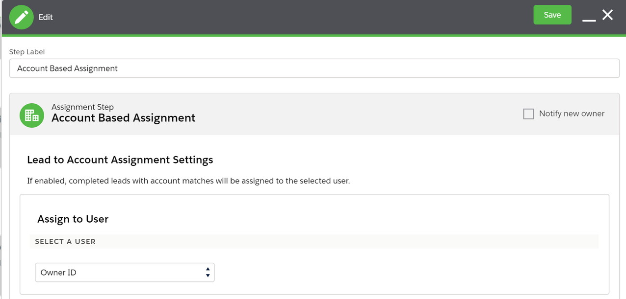 assignment account procedure 2018