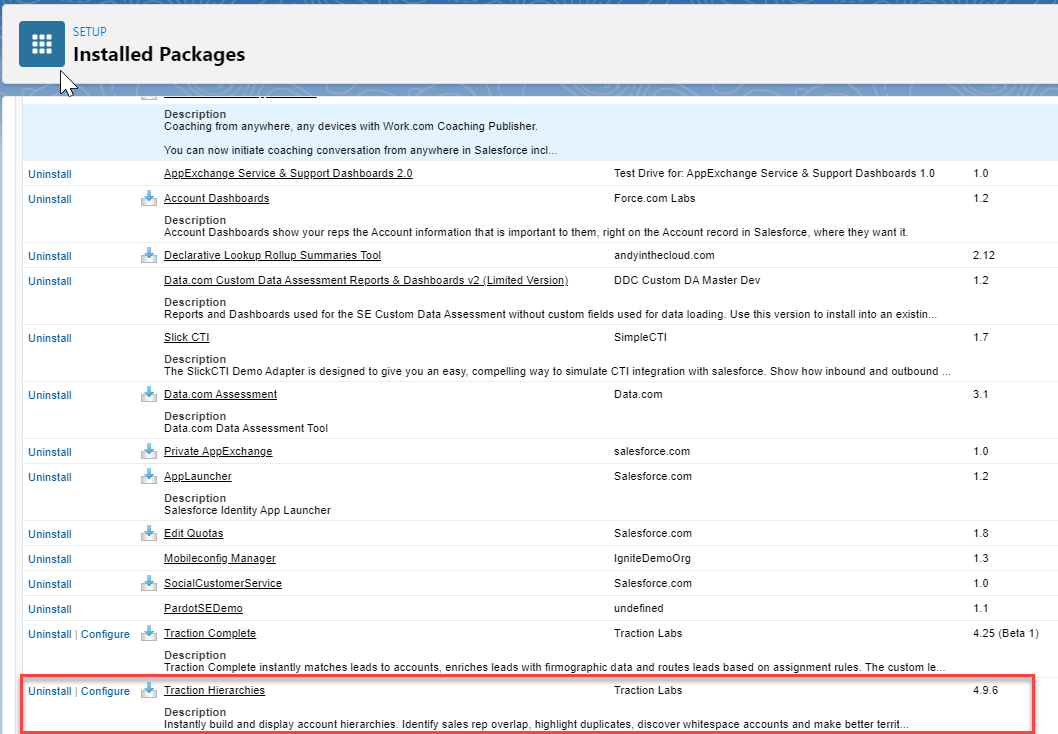 How to Install Traction Hierarchies