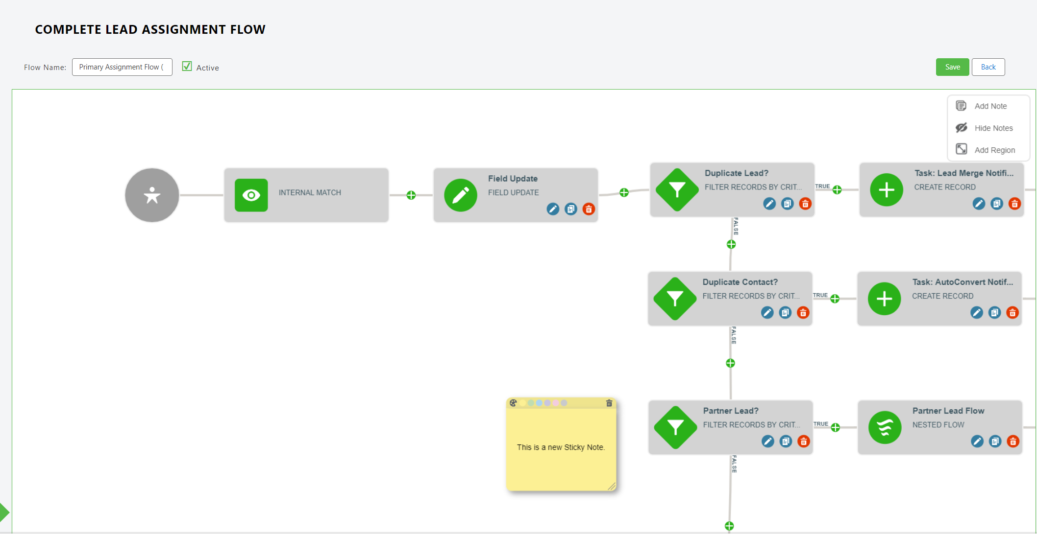 Draw regions and annotate in the Flow canvas