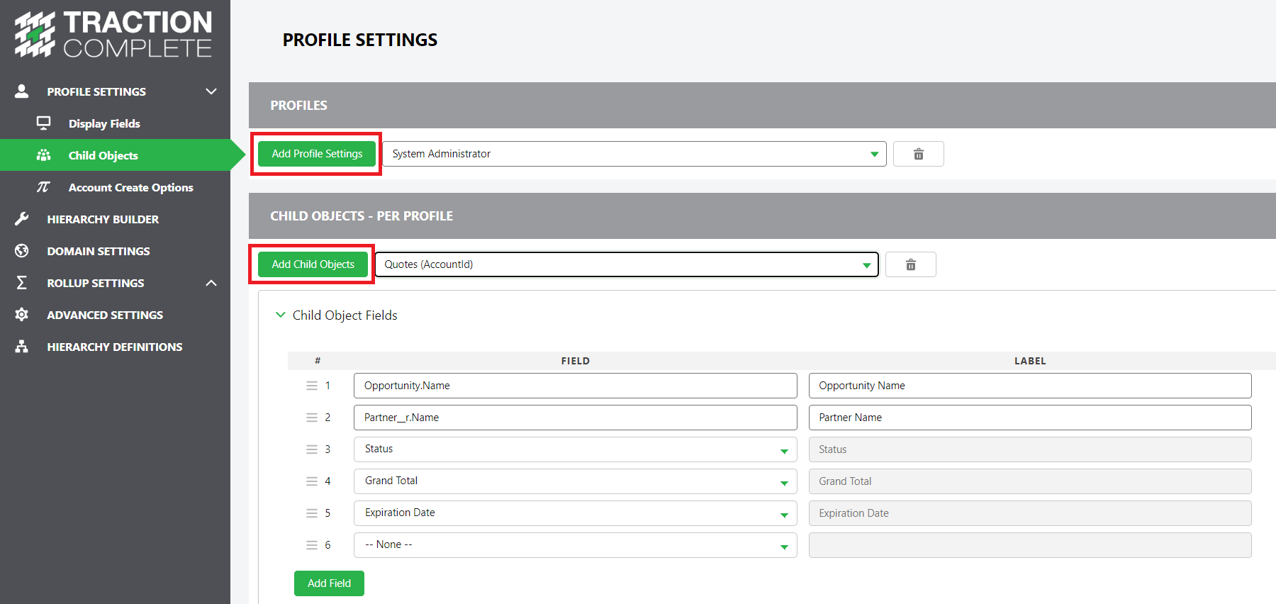 Display Child Object Tabs