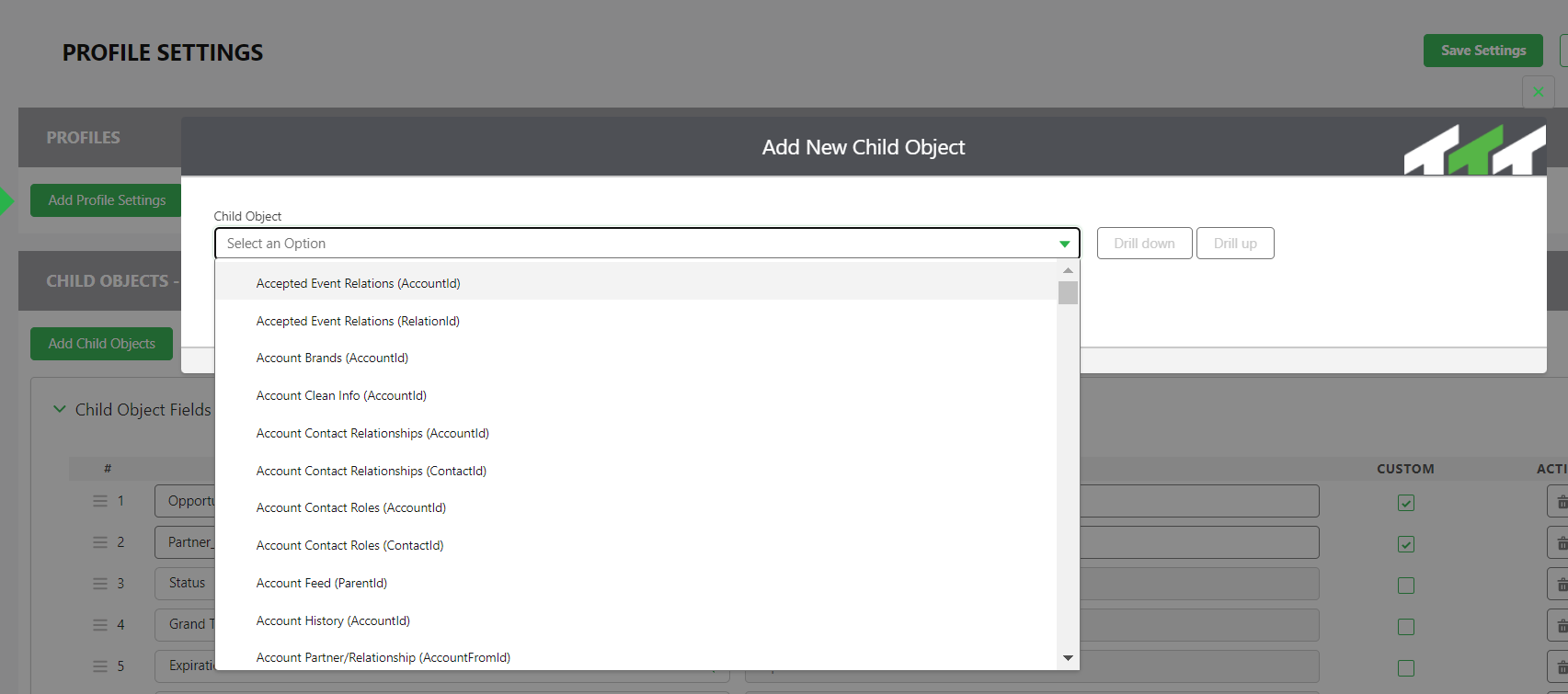 Display Child Object Tabs