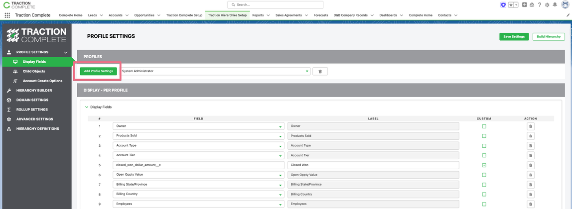 How to Set up Display Field Settings in Hierarchies