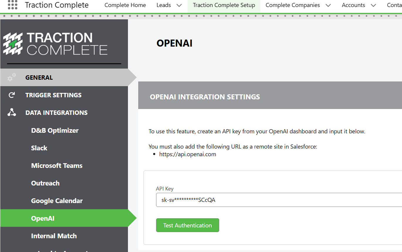 OpenAI Integration Setup